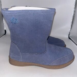 NWOB Haband Sno Country Womens Winter Booties Boots Blue Leather Sz 8